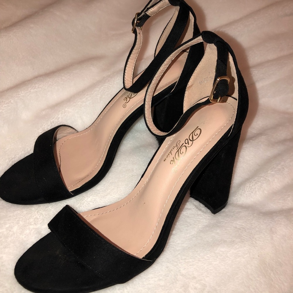 Black Chunky Heels